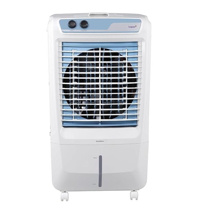 Livpure Koolbliss Desert Air Cooler – 88 L | 190W Motor with Thermal Overload Protection | Big Ice Chamber | Antibacterial Honeycomb Pads | Inverter Compatibility | 2 Years Warranty on Motor |