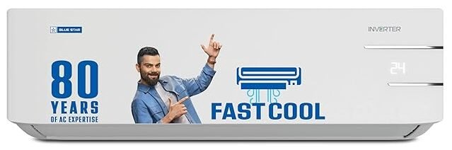 Blue Star 1.3 Ton 3 Star, 60 Months Warranty, Inverter Split AC (Copper,Convertible 5 in 1 Cooling, Auto Defrost, Multi Sensors, Dust Filters, Blue Fins, IC315YNU,White)