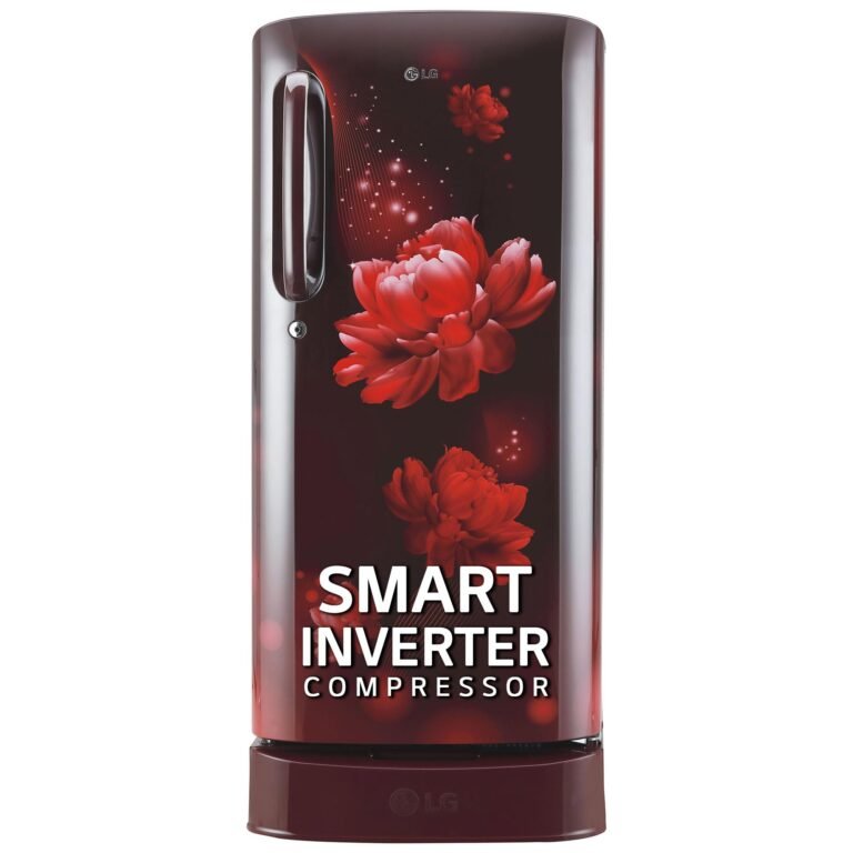 LG 185 L 5 Star Inverter Direct-Cool Single Door Refrigerator (GL-D201ASEU, Scarlet Euphoria, Base stand with drawer)