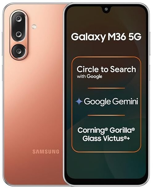 Samsung Galaxy M36 5G (Orange Haze, 6 GB RAM, 128 GB Storage)